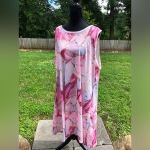 Pink and Purple Marble Sleeveless Dress